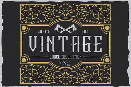 Vintage label typeface, a Symbol Font by Anton Antipov