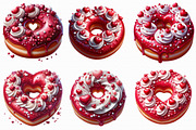 Valentine Donut Clipart, an Illustration by Libby Wishes (Thumbnail 2 of 7)