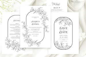 Minimalist Floral Wedding Suite