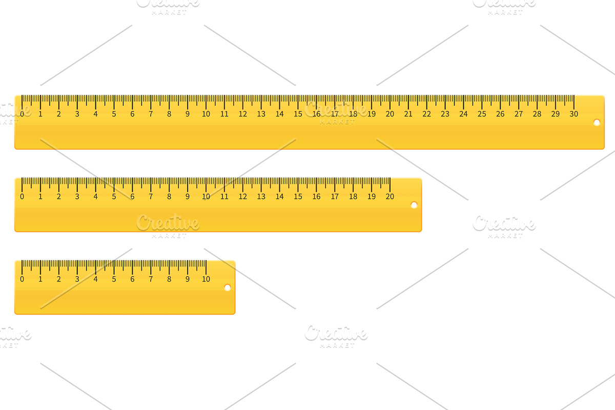Realistic yellow measuring rulers, an Object Illustration by Vectorbuum
