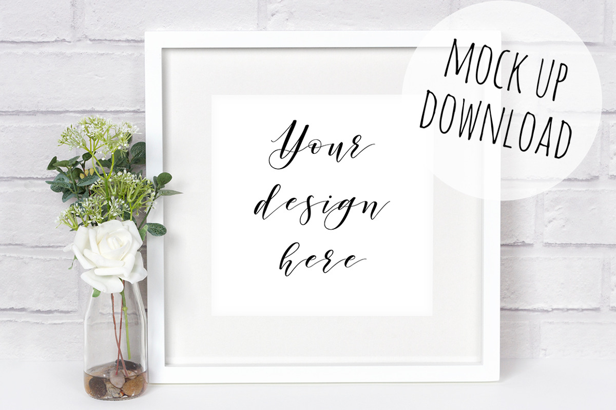 Square Frame Mock Up Photography, a Print Template by Pixomize (Photo 1 of 2)