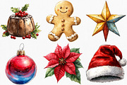 Vintage Drawing Christmas Clipart, an Illustration by Canvas Craft (Thumbnail 3 of 7)