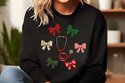 Patchwork Christmas Nurse Bow Png, an Illustration by SinaCreation (Thumbnail 4 of 7)