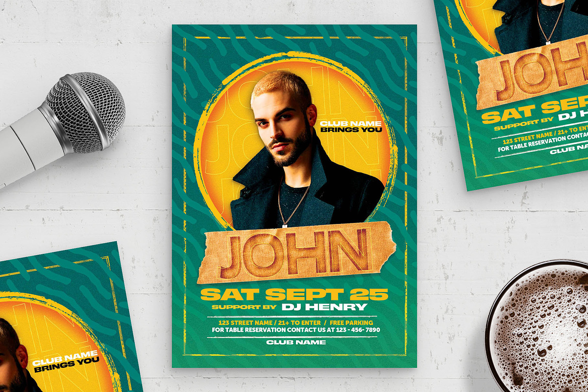 DJ Flyer Template, a Flyer Template by BrandPacks (Photo 1 of 5)