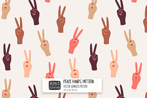 Peace Hands Seamless Pattern, a Pattern Graphic by Irina Ostapenko