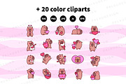 Cute Kawaii Capybara Valentine's Day, an Animal Illustration by Palau (Thumbnail 10 of 12)