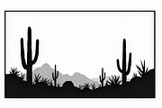 Cactus Desert Landscape Silhouette, an Illustration by abu67222 (Thumbnail 10 of 15)