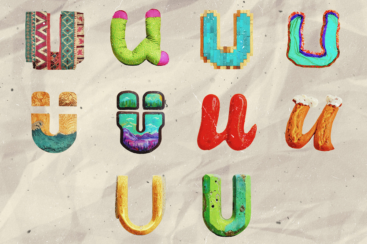 260 Stylized Alphabets (for collage), an Object Graphic by Megan Aili Designs (Photo 22 of 28)
