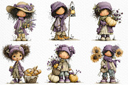 Whimsical Cottagecore Autumn Girls, a Seasonal Illustration by Craft Nest (Thumbnail 4 of 6)