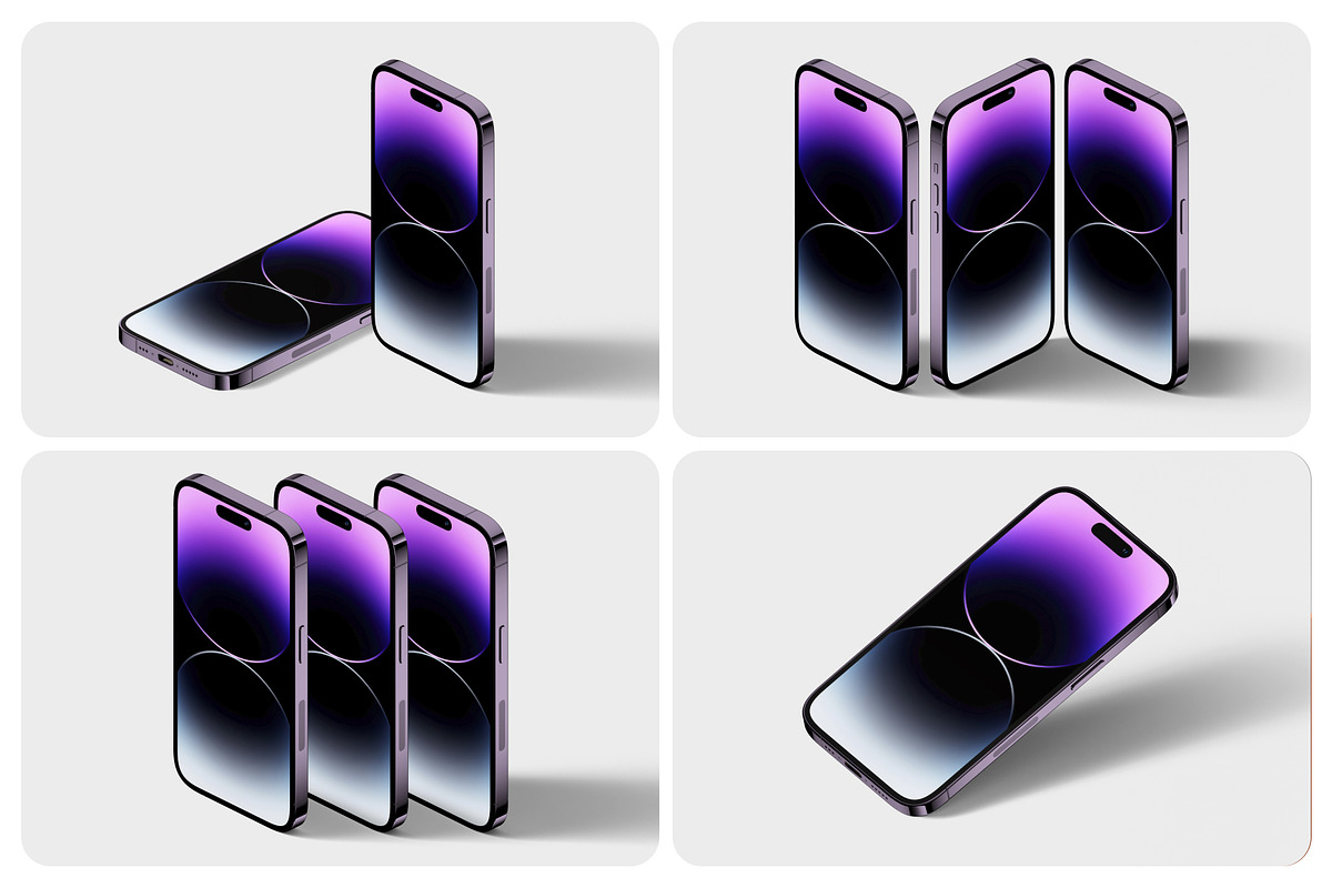 iPhone 14 pro mockups v2, an iPhone Mockup by Creatoom (Photo 5 of 12)
