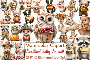 Woodland Baby Animals Thanksgiving, an Animal Illustration by DreamCafeArt