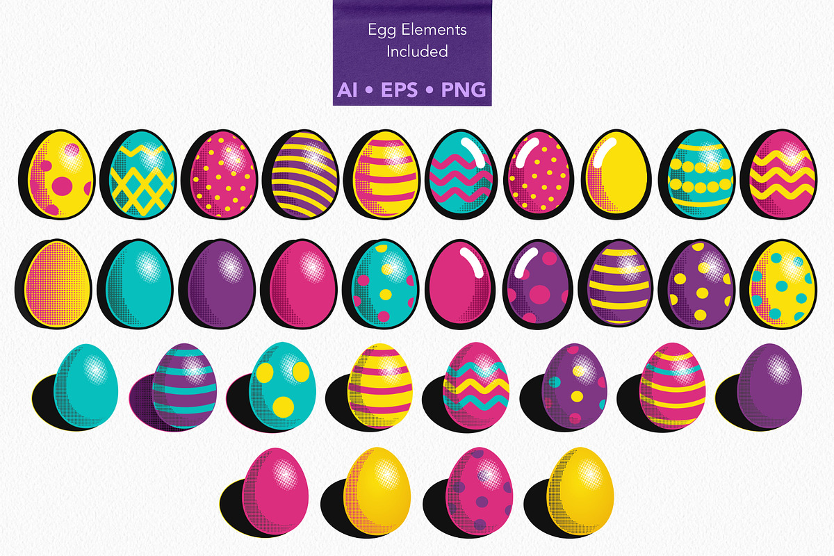 Retro Pop Easter Patterns, a Pattern Graphic by IrinaCzaran (Photo 3 of 6)