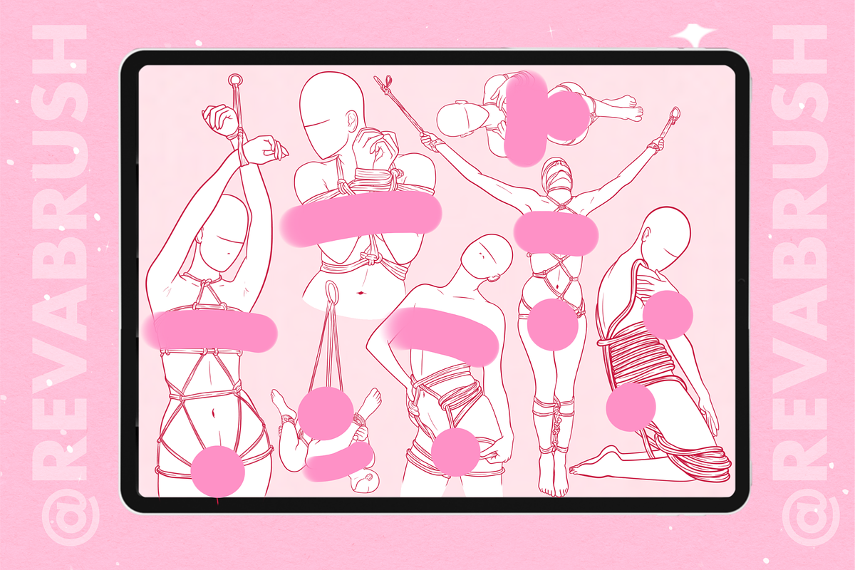 Procreate Body Pose Female brushes, a Brush Add-On by Revabrush (Photo 4 of 6)