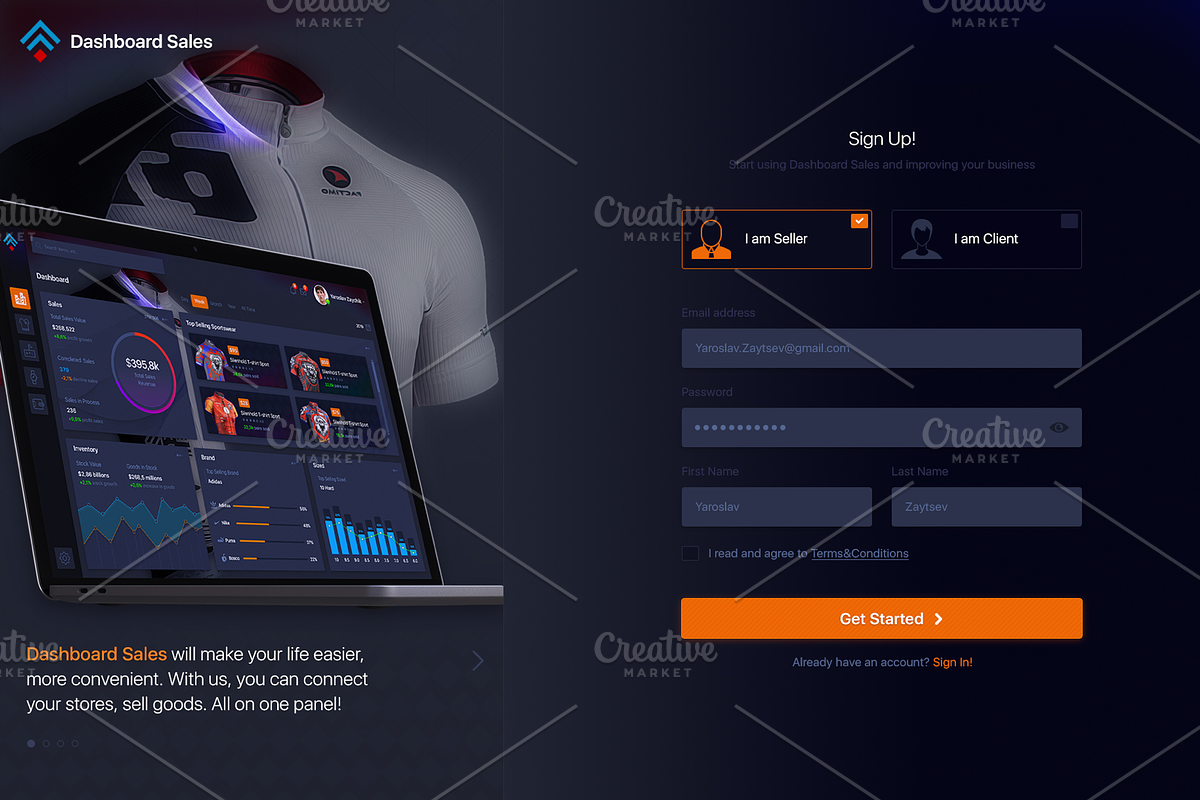 Market Dashboard Sales, an UI Kit Template by Yaroslav Zaitsev (Photo 3 of 3)