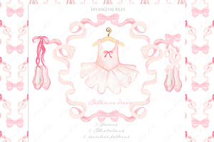 Ballerina Pink Watercolor Crest