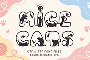 Mice Cats - Decorative Font, a Symbol Font by AnningArts (Thumbnail 1 of 8)