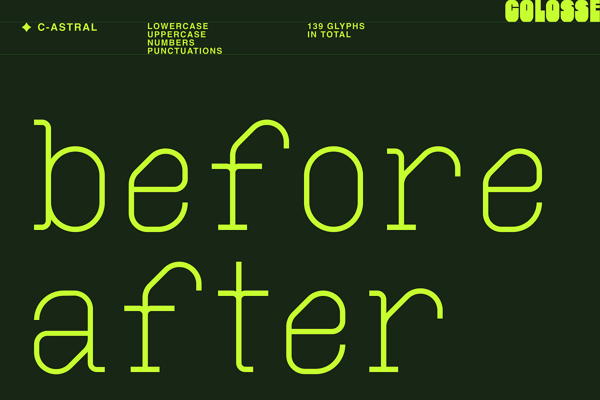 c-astral display typeface, a Sans Serif Font by Colosse Foundry (Photo 5 of 6)