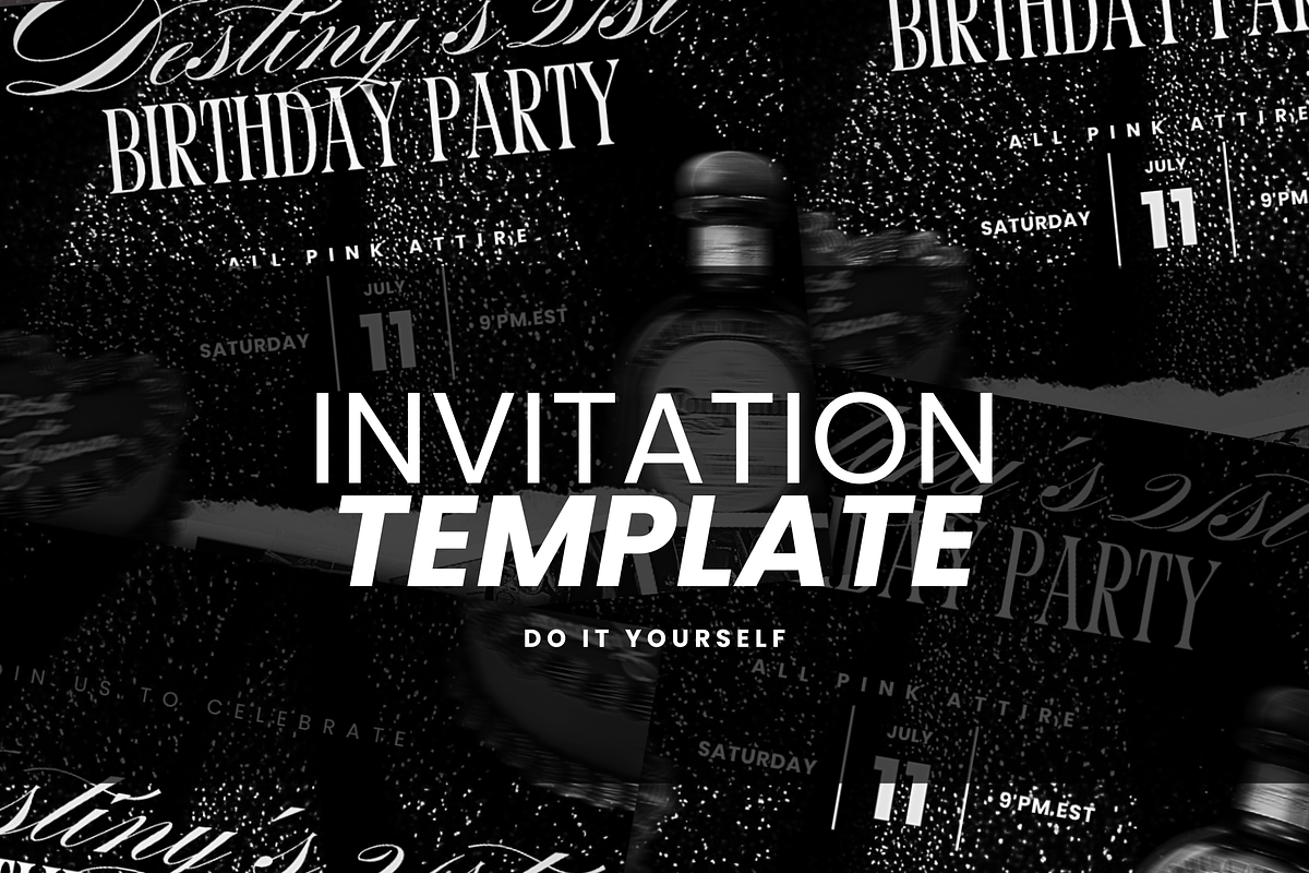 Birthday Invitation Template DIY, a Social Media Template by Lux Logo Studios (Photo 2 of 8)