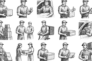 Delivery Worker Vintage Set, an Object Graphic by RT Studio (Thumbnail 4 of 4)