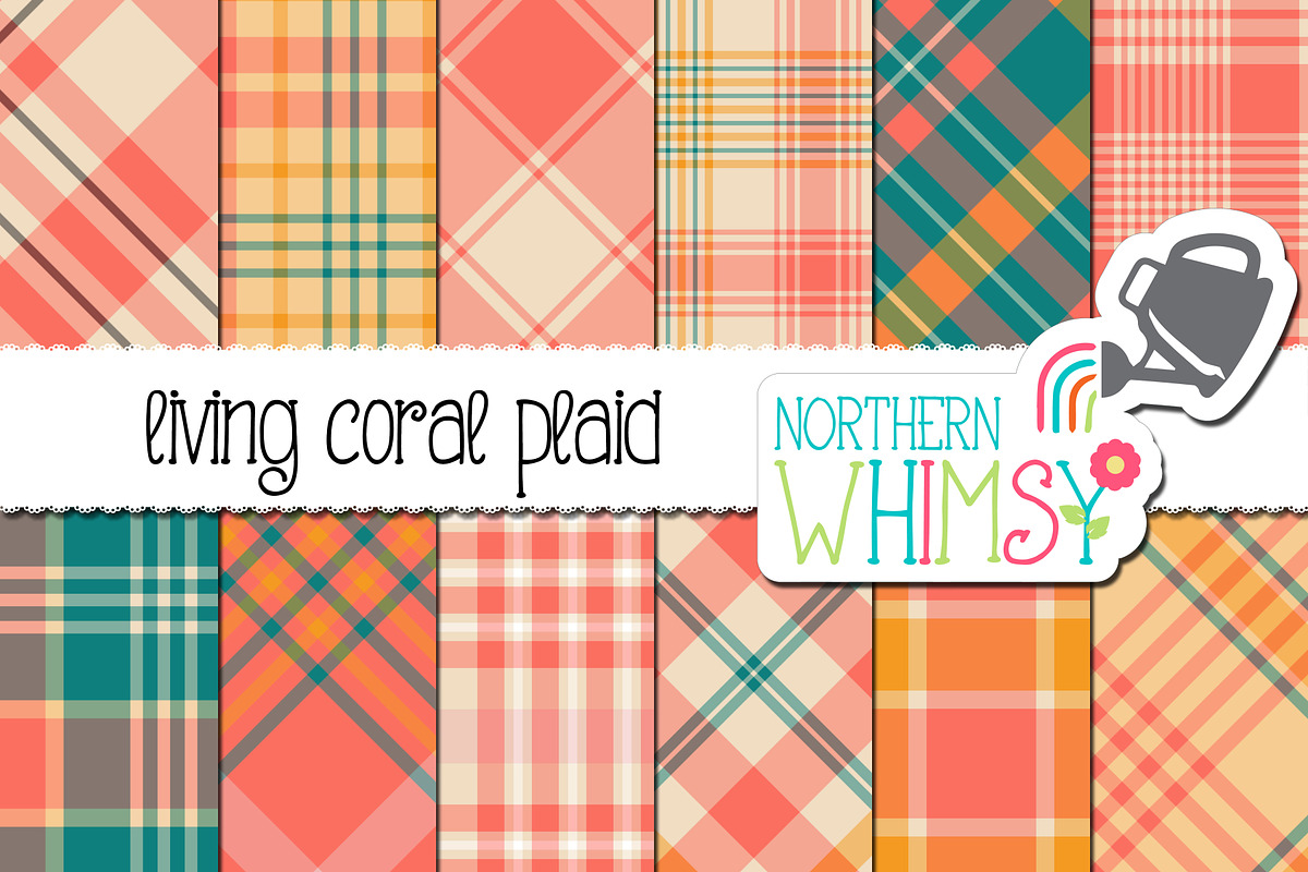 Tropical Plaid Patterns, a Pattern Graphic by Northern Whimsy Design