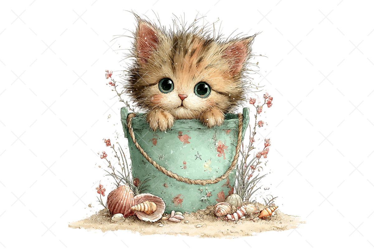 Whimsical Summer Cats Clipart, an Illustration by Craft Nest (Photo 12 of 12)