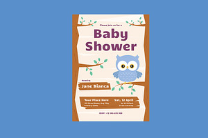 Baby Shower Invitation Cute Owl