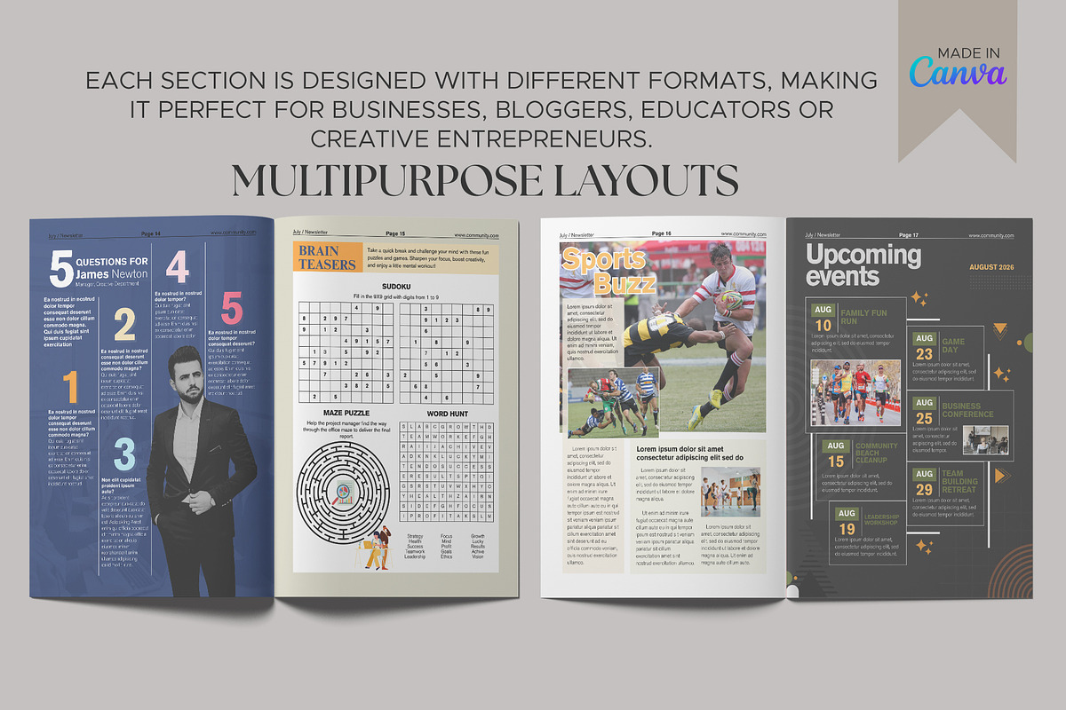 All-Purpose Newsletter Template, a Magazine Template by Oshin Design (Photo 3 of 8)