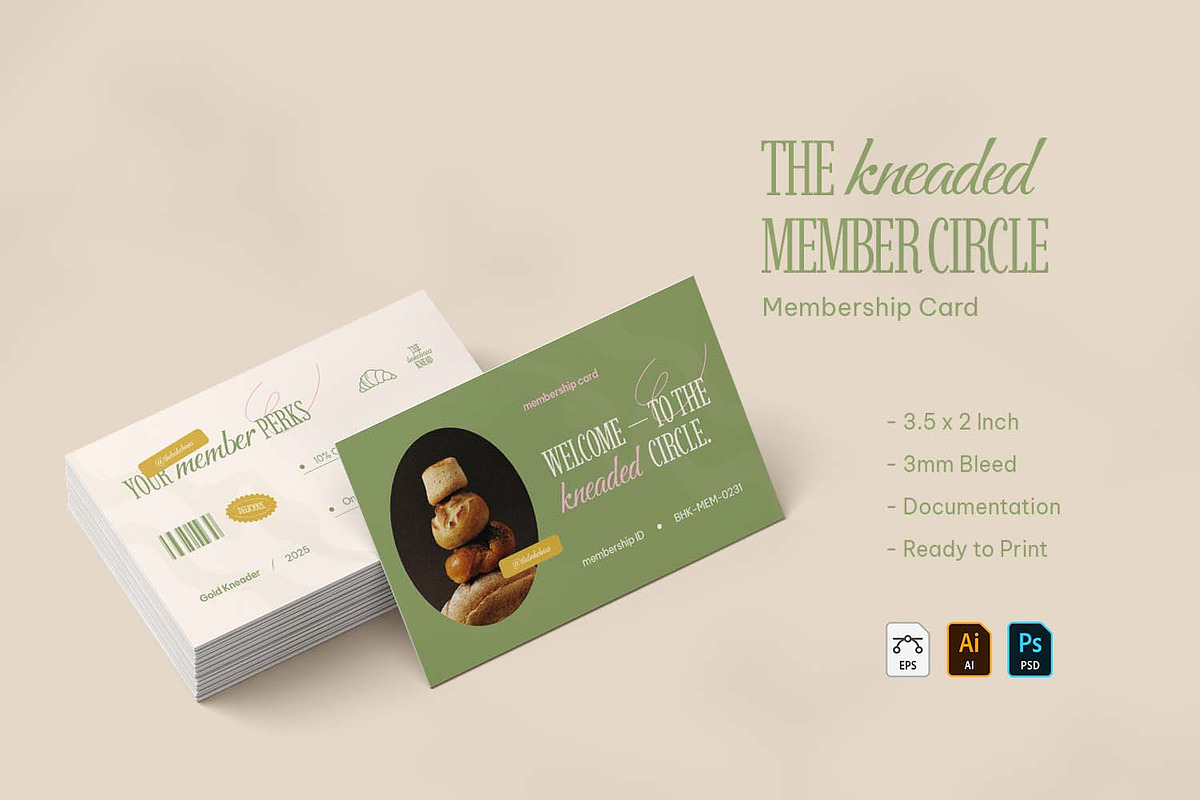 The Kneaded Member - Membership Card, a Print Template by VUNIRA (Photo 1 of 3)