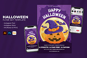Halloween Pumpkin Party Poster, a Flyer Template by Perucha studio (Thumbnail 1 of 3)