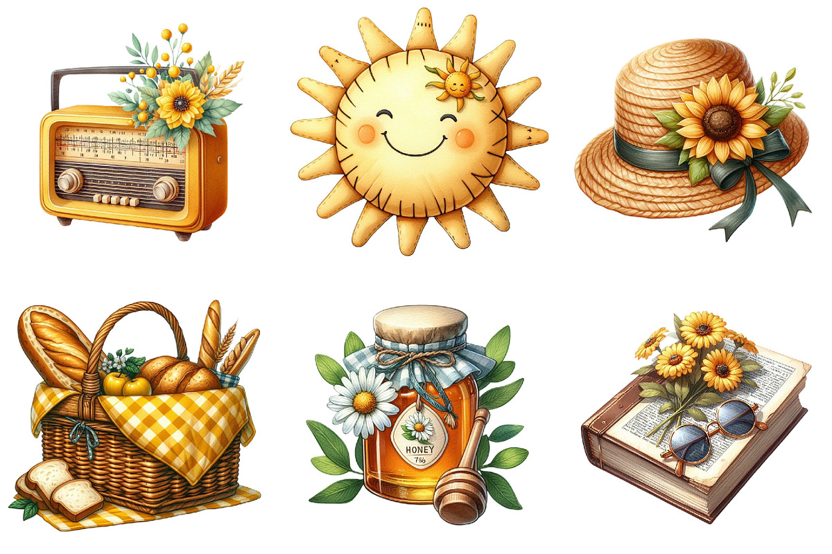 Cozy Yellow Summer Clipart, an Illustration by Pixels.Craft (Photo 2 of 10)