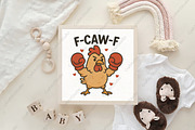Funny Boxing F-CAW-F Chicken PNG, an Illustration by CraftArtStudio (Thumbnail 4 of 4)
