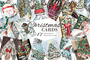 Christmas Cards Clipart Set