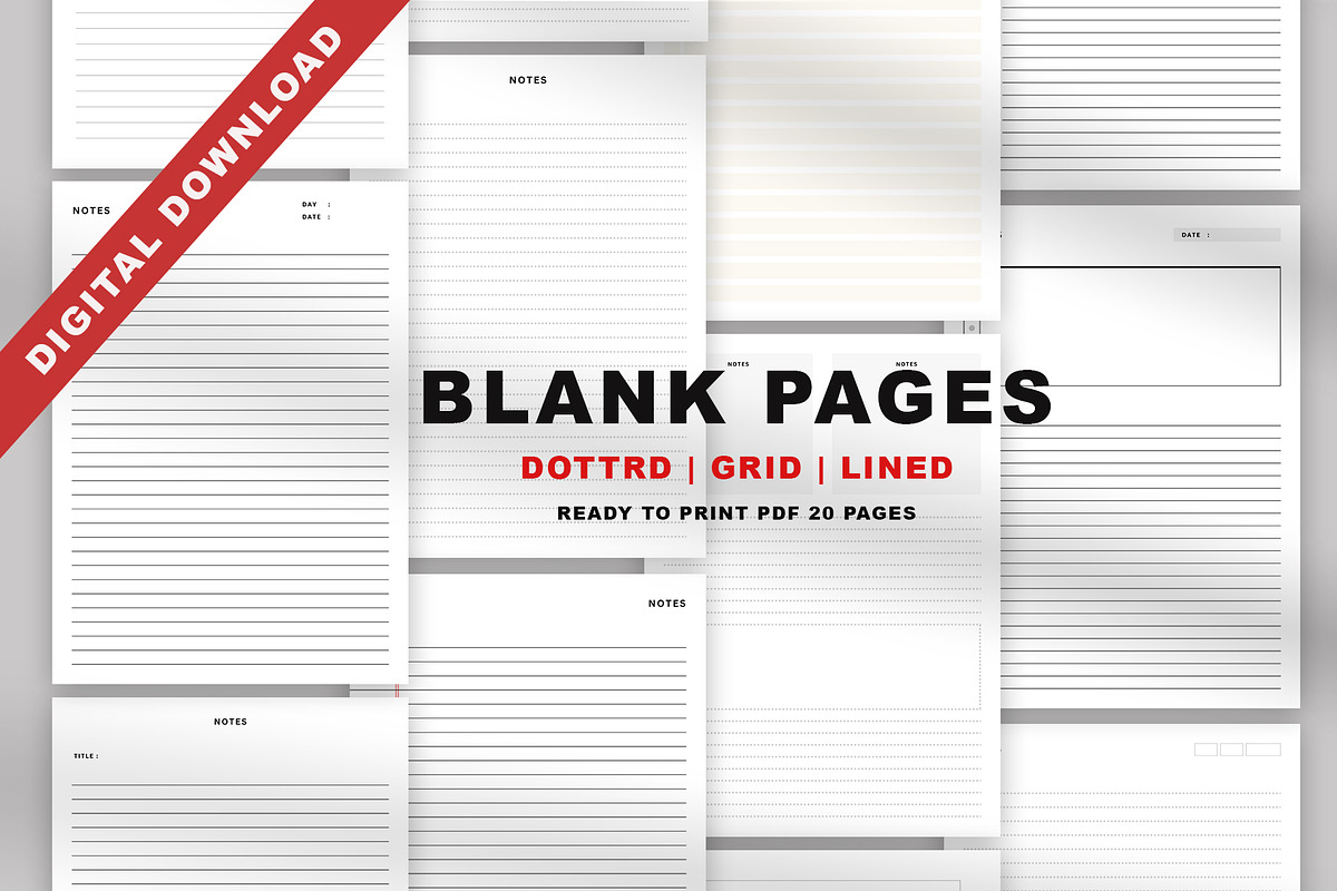 Notebook Lined Blank Paper Template, a Stationery Template by Design Zone (Photo 1 of 6)