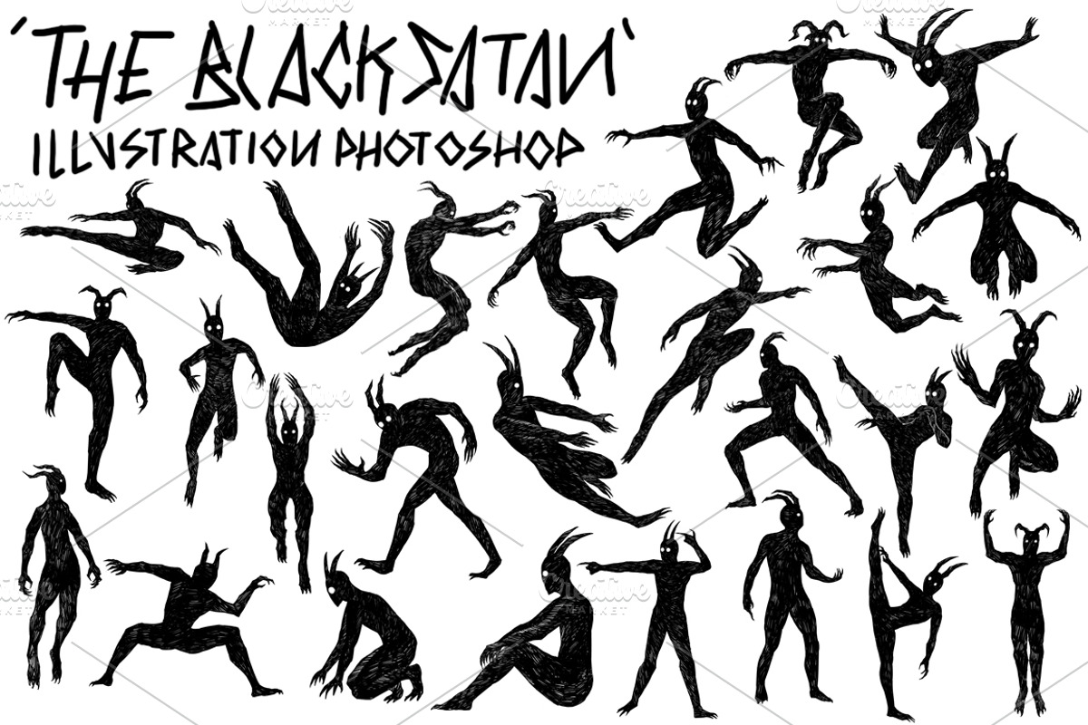 Black Satan Silhouette, an Illustration by Design by sebrodbrick