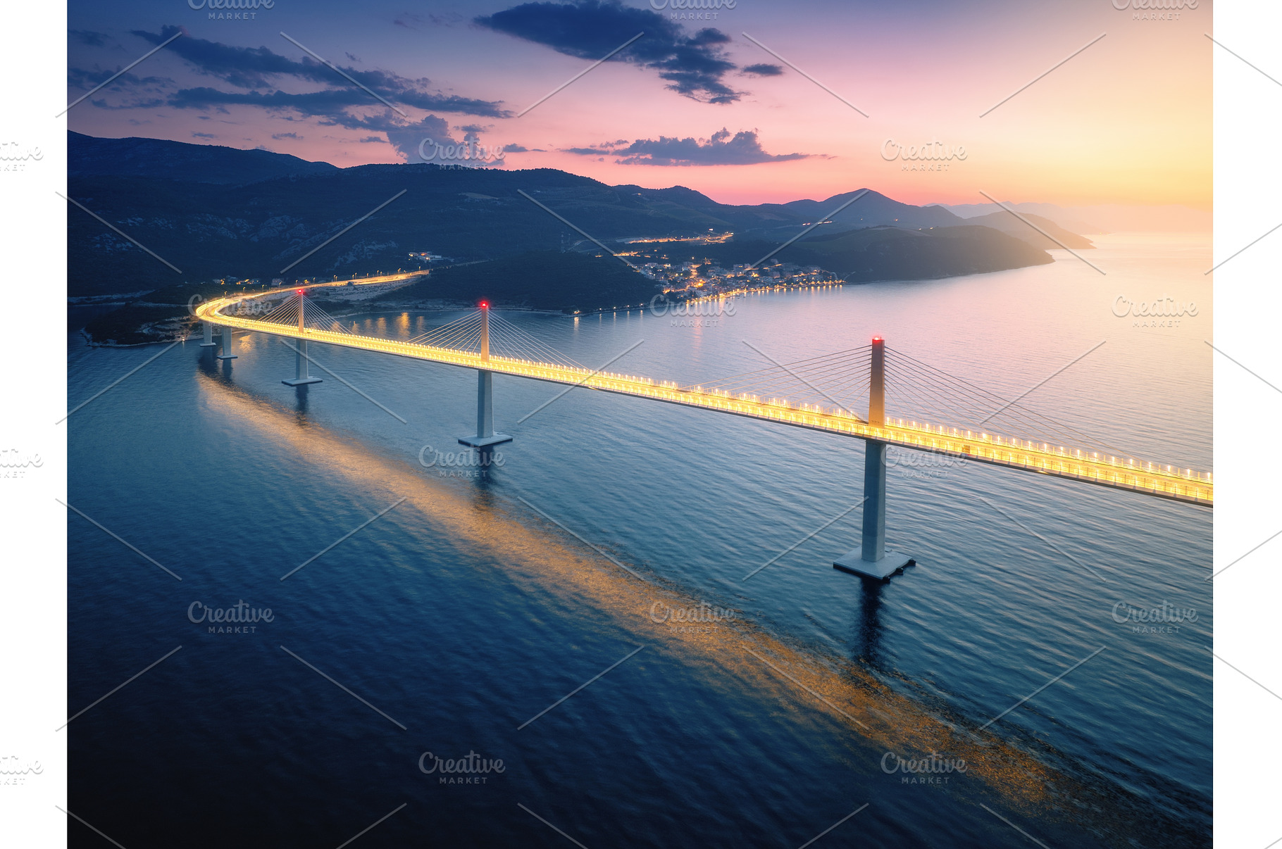 Aerial view of modern Peljesac, an Architecture Photo by den-belitsky