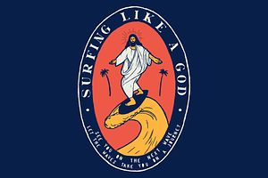 Jesus surfing