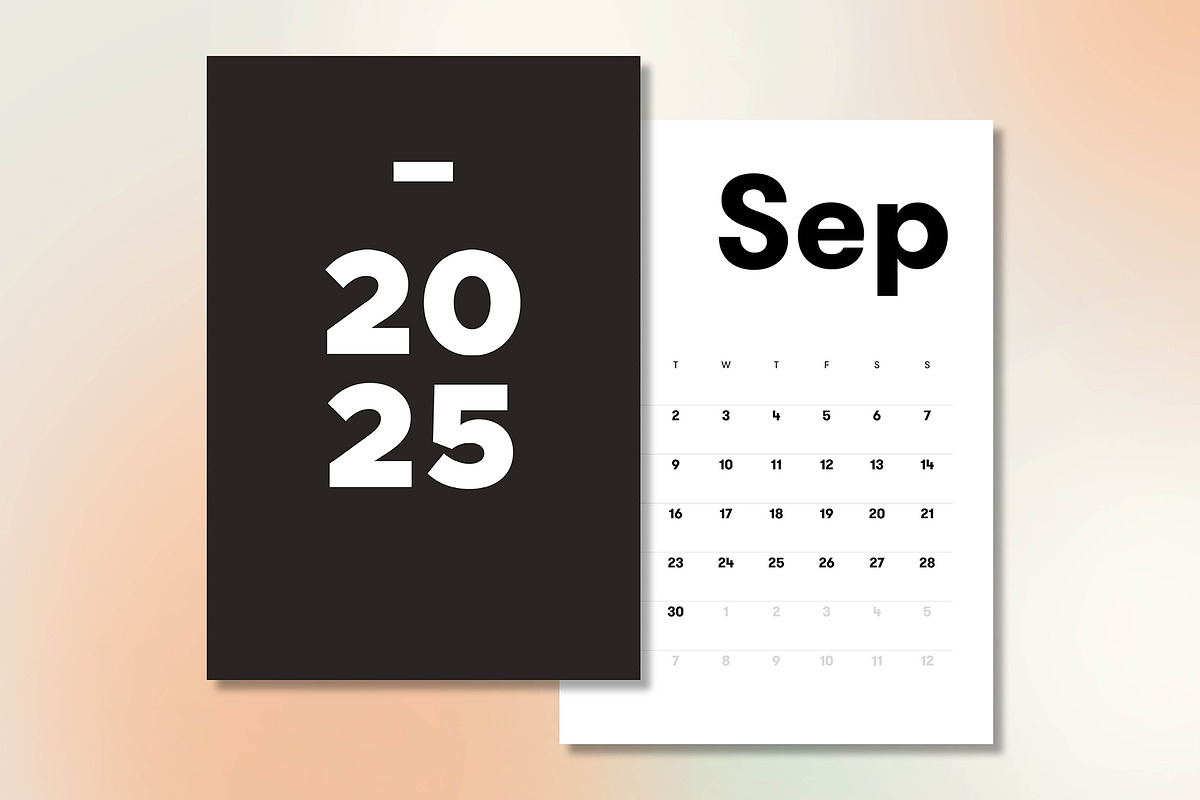 Minimalist monthly calendar for 2025, a Templates & Theme by MMS Design Studio (Photo 2 of 4)