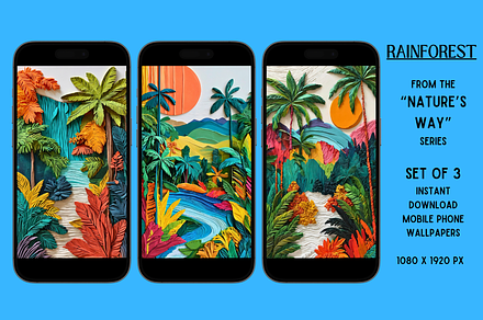 Mobile Phone Wallpapers (Rainforest), a Wallpaper Graphic by Shisa Images