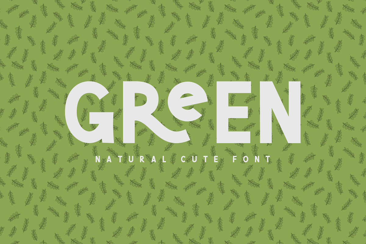 Green | Natural Cute Font preview 7