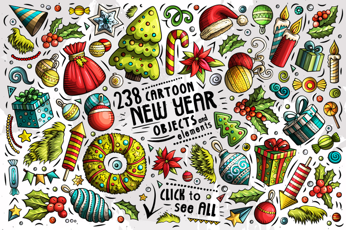 Happy New Year Doodle Big Pack, an Object Graphic by BALABOLKA (Photo 2 of 8)