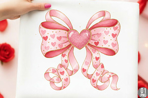 Coquette Bow Heart Png, Valentine, an Illustration by Designking