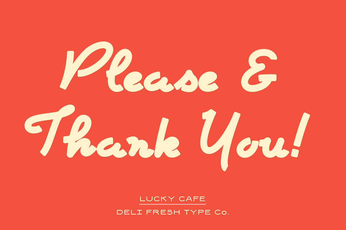 Lucky Cafe: A Retro Script Font, a Script Font by DeliFreshTypeCo. (Photo 5 of 6)