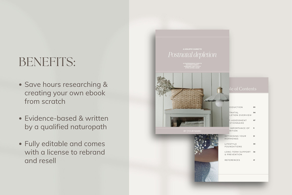 Postnatal Depletion DFY Ebook Canva, a Presentation Template by Naturopath Hub (Photo 3 of 11)