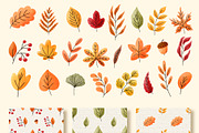 Autumn Leaves Watercolor vector set, a Pattern Graphic by alia.kurianova (Thumbnail 9 of 9)