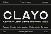 Clayo - Modern Clean Sans Family, a Sans Serif Font by MaikoHatta (Thumbnail 1 of 7)