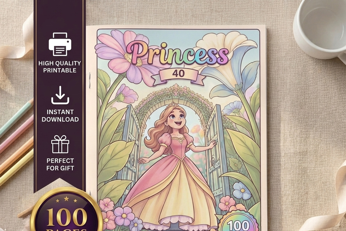 Magical Princess Coloring Book Vol40, a Person Illustration by ikarifq shop (Photo 1 of 7)