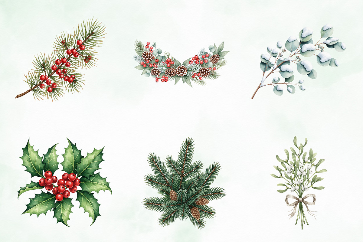 Cozy Rustic Christmas Clipart Bundle, an Illustration by Creative Art (Photo 6 of 10)