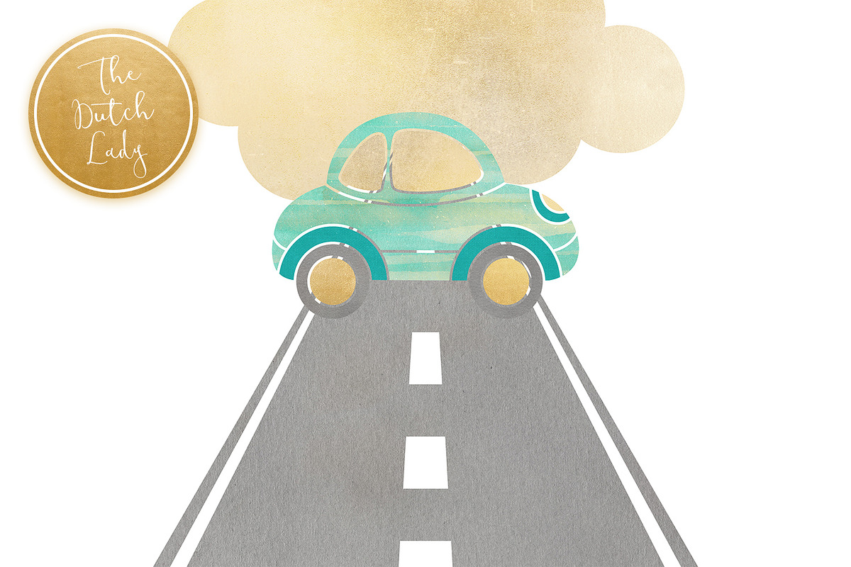 Transportation & Travel Clipart Set, a Transportation Illustration by The Dutch Lady Designs (Photo 3 of 5)