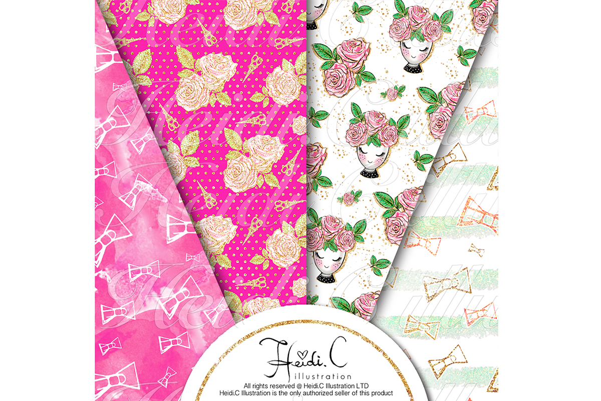 Office Supplies Paper Pack, a Pattern Graphic by HeidiCIllustration (Photo 2 of 5)