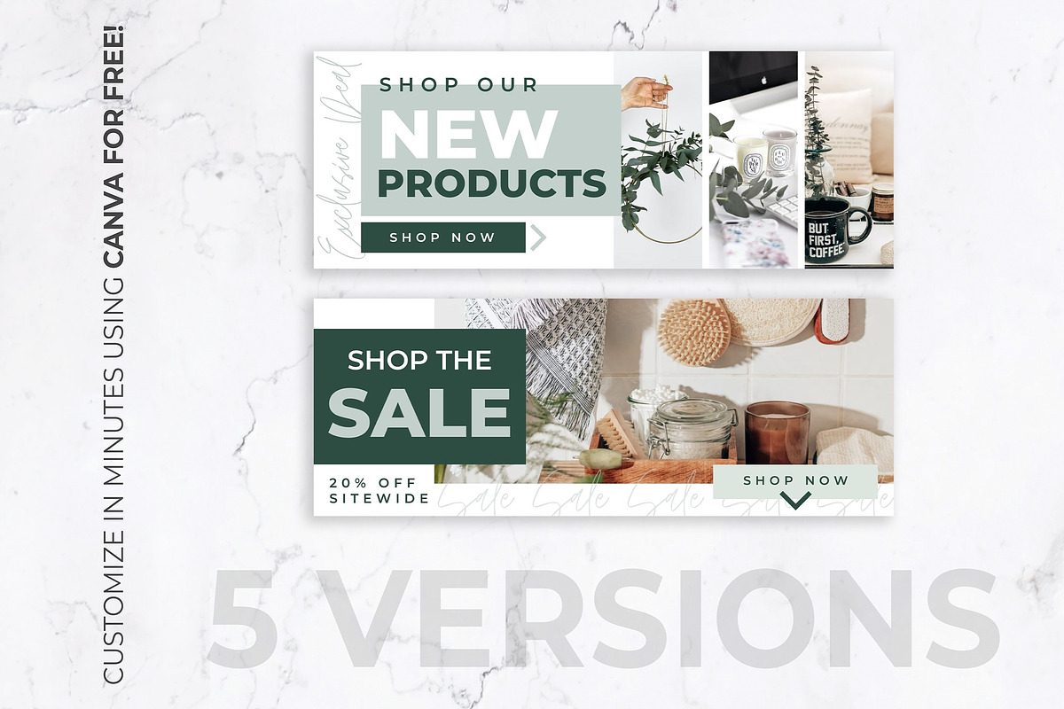 Website Banners for Canva | Green, a Templates & Theme by Thirty One Palms Studio (Photo 3 of 8)